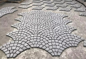 Pavés en granit gris G603 et G654 en forme de maille pour allée, pavés en granit pour l'extérieur, motif en forme d'éventail - Product Image 2