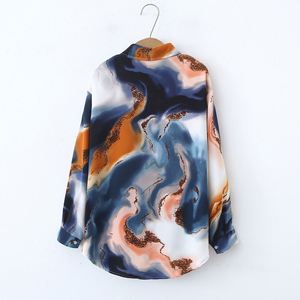 เสื้อผ้าผู้หญิงทรงหลวมสไตล์ฝรั่งเศส ผ้าซาตินคุณภาพสูง ลายมัดย้อมแบบเรโทร ดีไซน์เรียบง่ายทันสมัย เหมาะสำหรับใส่ลำลองหรือทำงาน - Product Image 2