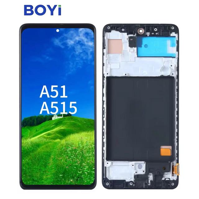Factory Original Universal LCD Display for Samsung A51/A515 OEM OLED INCELL Frame Mobile Phone Screen Replacement for Repair