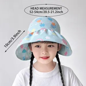 Kid Sun Visor Cap Hat UV Kids Hats Summer Printed High Quality Beach Empty Top Viseira Hat Wide Brim Visor Rabbit