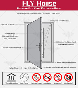 Dernier modèle <span class=keywords><strong>de</strong></span> porte <span class=keywords><strong>de</strong></span> sécurité <span class=keywords><strong>de</strong></span> luxe en acier inoxydable Porte pivotante extérieure moderne principale Porte <span class=keywords><strong>d</strong></span>'<span class=keywords><strong>entrée</strong></span> frontale pivotante en verre pour la maison - Product Image 2