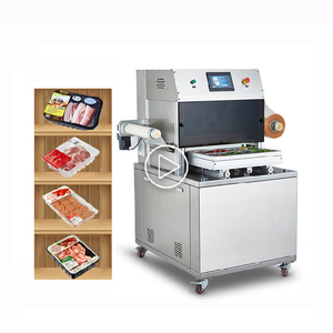 DQ305L-E 180 Box/Hour Chicken Fish Meat Beverage Stretch Film Rolling Automatic Pouch/Bags Tray Skin Vacuum Packaging Machine - Product Image 1