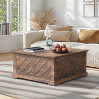 Table basse de rangement moderne en bois avec grand compartiment caché et étagère latérale ouverte Table à manger pour le salon