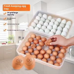 Boîte de rangement pour œufs spéciale pour réfrigérateur multi-compartiments, grande capacité, boîte de conservation, couvercle transparent, boîte à œufs - Product Image 5