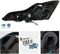 Feux arrière à LED pour Infiniti G37 Coupé 2008-2013 Q60 Coupé 2014-2015 Lentille fumée Boîtier noir