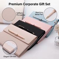 Ensemble cadeau de luxe pour carnet et stylo en cuir PU A5 personnalisable, fermeture magnétique, journal d'affaires, pour le bureau