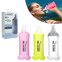 Bouteille d'eau souple WRELS avec logo personnalisé, bouteille d'eau pliable sans BPA, accessoires de course, gourde souple OEM, bouteille d'eau hydrogénée