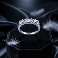 Bague de fiançailles et de mariage demi-éternité en or massif 10k 14k 18k avec diamant de laboratoire CVD VVS certifié IGI personnalisé pour femmes et hommes