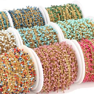 สร้อยข้อเท้าสแตนเลสเคลือบสีพร้อมพู่ห้อย ดีไซน์หยดน้ำมัน สำหรับทำเครื่องประดับ DIY แฟชั่นสำหรับทุกเพศ - Product Image 1