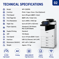 Imprimante multifonction couleur haute vitesse A3, copieur, scanner WF-C20590, machine de bureau à jet d'encre pour entreprises