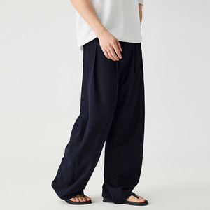 Pantalon décontracté style Old Money, respirant, infroissable, en <span class=keywords><strong>tissu</strong></span> slub, coupe décontractée, design minimaliste, pantalon habillé élégant pour homme - Product Image 5