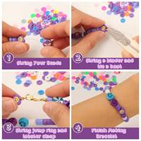 Kit de fabrication de bracelets DIY avec perles en argile polymère, breloques et intercalaires en forme de fruits et d'animaux pour la création de bijoux artisanaux