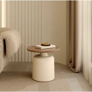 Nội thất phòng khách giữa thế kỷ hiện đại Bàn cà phê bằng gỗ tròn tối giản bàn trung tâm làm tổ Bàn cà phê Bộ 2 - Product Image 4