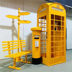 Cabina Telefónica de Londres Personalizada <span class=keywords><strong>LEXI</strong></span>, Juego de 5 Piezas, Decoración de Cabina Telefónica Amarilla, Accesorio para Fotos - Product Image 1
