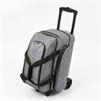 Sac de sport multifonctionnel en nylon à roulettes avec poignée rétractable, compartiment à chaussures séparé, capacité 50-70L, idéal pour le bowling