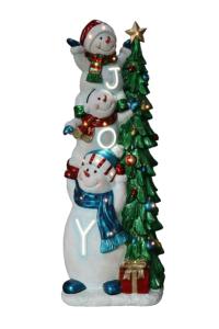 Muñecos de Nieve Superpuestos Apoyados en un Árbol de Navidad con 20 Luces y 5 Tiras de Luces - Product Image 2