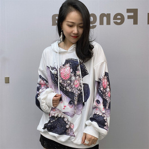 Sweat-<span class=keywords><strong>shirt</strong></span> grande taille pour femmes avec logo en gros, modèles printemps et automne, hauts à manches longues pour femmes, <span class=keywords><strong>t</strong></span>-<span class=keywords><strong>shirt</strong></span> à perles résistant - Product Image 1