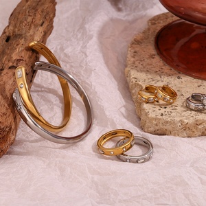 Dreamshow chiếu sáng pha lê <span class=keywords><strong>zircon</strong></span> trang sức Set xỉn miễn phí Cuff Bangle bông tai vòng Set vàng mạ thép không gỉ trang sức - Product Image 6