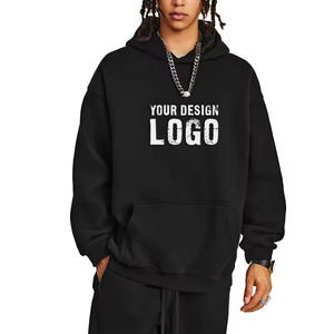 Outdoor Casual Hooded Plus Fleece Oversized Mens Hoodies Wholesale OEM Basic Loose Sports Heavyweight Men's Hoodies - Product Image 6