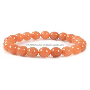 Vente en gros pas cher prix d'usine cristaux pierre de guérison meilleure vente aventurine rouge 8mm perles bracelet en cristal à vendre