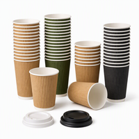 Gobelets à café en papier à double paroi de haute qualité avec couvercles, gobelets à café en papier à double paroi ondulée simple ou double, personnalisables et écologiques