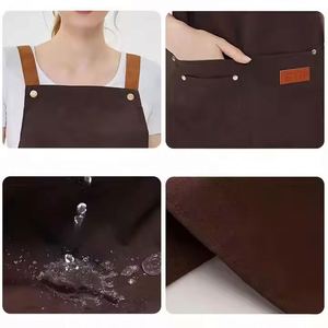 Tablier de cuisine personnalisé en toile, sans manches, imperméable, résistant à l'huile, réglable, pour serveur, charpentier, barista, lavable - Product Image 3