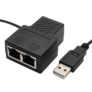 Divisor Ethernet de 100 Mbps 1 a 2 [2 Dispositivos en Red Simultáneamente], Divisor de Internet RJ45 con Cable de Alimentación USB - Product Image 1