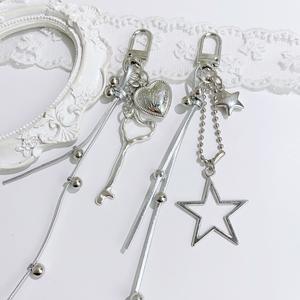 Llaveros de Metal Plateado con Forma de Estrella 2026, Accesorios de Aleación, Colgantes en Forma de Corazón para Teléfono Celular, Llaveros de Seguridad Antipérdida - Product Image 2