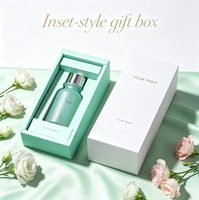 Boîte cadeau haut de gamme pour articles fragiles : Emballage cosmétique haut de gamme avec élément en verre intégré et doublure intérieure