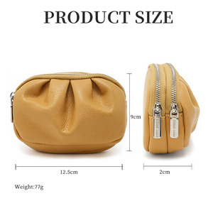 Pierre Loues Pleated Mini Coin <b>Purse</b> Pu Leather Key Earphone Lipstick Bag Portable Multifunctional Women <b>Small</b> Wallet - Product Image 5