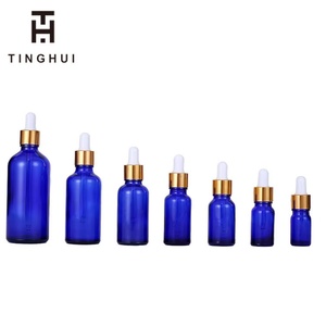 Flacon compte-gouttes en verre bleu cobalt de 30 ml, 50 ml, 60 ml, 120 ml (1 oz, 2 oz, 4 oz, 8 oz) pour sérum cosmétique et huiles essentielles - Product Image 1