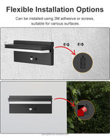 Lampe murale solaire design moderne pour allée, détecteur de mouvement, lampe solaire étanche IP65 alimentée par LED pour clôture de jardin, installation facile