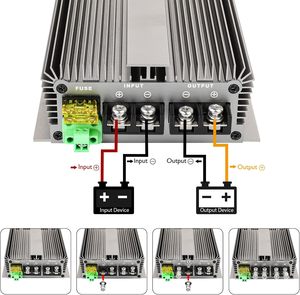 Convertisseur étanche haute puissance 600W 48V 60V 72V 12V 50A à sortie unique pour moteur, voiture, camion, climatiseur domestique 93% HJ12V600W-TB - Product Image 3