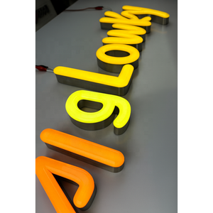 Letreros LED 3D Cursivos Cromados Autoadhesivos para Caja de Burbujas, Letras Minúsculas del Fabricante - Product Image 1