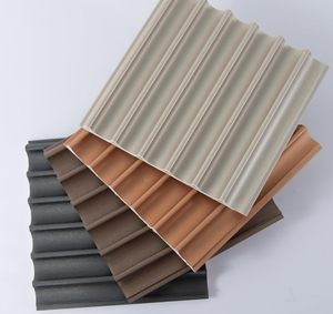 Panneaux muraux décoratifs carrés or noir persienne de <span class=keywords><strong>plafond</strong></span> Wpc Panneaux cannelés bois <span class=keywords><strong>pvc</strong></span> Wpc Panneaux muraux intérieurs - Product Image 4