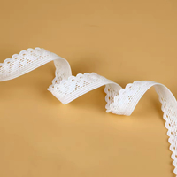 Conception antidérapante personnalisée de 13mm Soutien-gorge picot en nylon blanc Sangle élastique Bande élastique en dentelle pour lingerie
