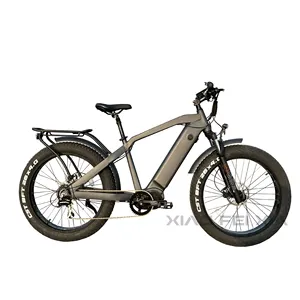 Hardtail 26 "중반 드라이브 1000W 전기 사냥 자전거 지방 타이어 산악 Ebike 숨겨진 배터리 장거리 성인 스포츠 오토바이