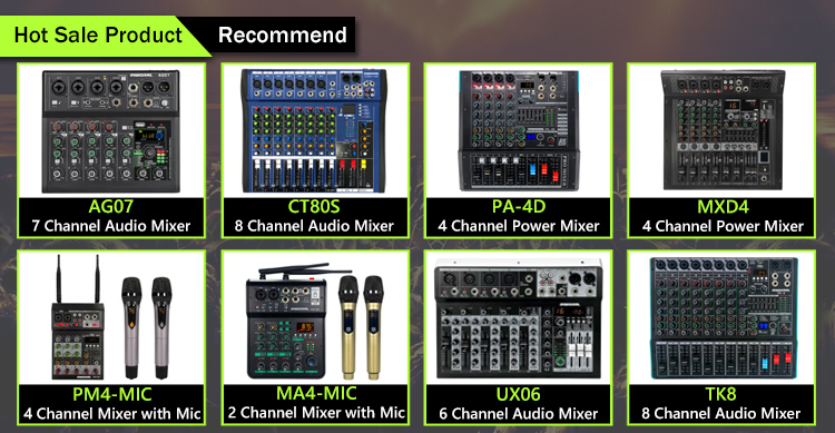 TK8 8 Channel DJ Mixer Audio Eco - Noise Cancelling & USB