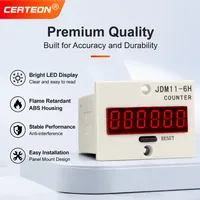 Compteur totalisateur électronique industriel réinitialisable LED 6 chiffres montage panneau 12V 24V 220V compteur d'impulsions