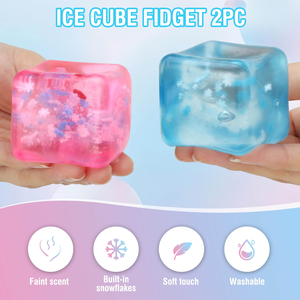 Jouet sensoriel anti-stress en forme de cube de glace, jouet à presser pour enfants, cube carré, jouet sensoriel pour soulager le stress, vente chaude - Product Image 2