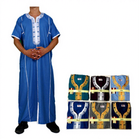 CCY Boubou Homme Musulman Vêtement Islamique Style Ethnique Thobe Jalabiya pour Hommes Couleur Unie Robe Arabe à Manches Longues