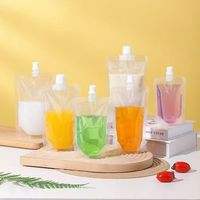 Sacs à boisson transparents personnalisés avec poignée, pour bière et jus, avec logo imprimé, à bec verseur liquide