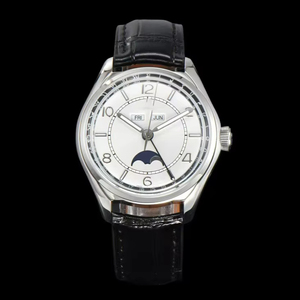 Montre automatique mécanique de luxe en acier inoxydable avec logo personnalisé, cadran lumineux à phases lunaires, haute qualité - Product Image 1