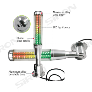Torre de Luz de Trabajo LED SiRON D022 360, 3 Colores, NPN, Apilable, 24V, Aluminio, PC, Acrílico Transparente, Equipo Industrial D022 LED Warni - Product Image 1