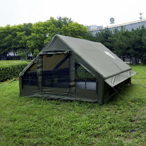 Outdoor Waterproof Army Green 12m² Luxury Canvas Inflatable Camping Tents