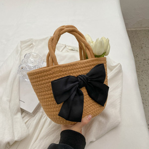 Nouveau Sac Fourre-tout Ouvert en Paille Rétro Polyvalent pour Femme, Sac à Main Tressé Décontracté pour Plage et Shopping, avec Bandoulière Chaîne et Motif Peau de Serpent - Product Image 6