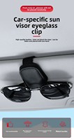 Porte-lunettes de soleil pour voiture, porte-lunettes de soleil magnétique en cuir et clip pour carte et billet, universel pour différentes tailles de lunettes