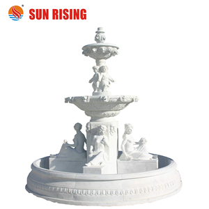 Fontana d'Acqua in Marmo Bianco Naturale Intagliata a Mano con Cavallo, Personalizzata per Giardini di Ville, in Vendita - Product Image 5