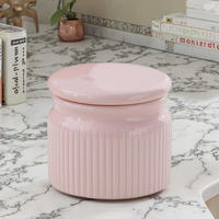 Vente en gros Bocal de rangement en céramique gaufré personnalisé Boîte à café, sucre et thé avec couvercle pour le stockage à domicile Bocal à biscuits