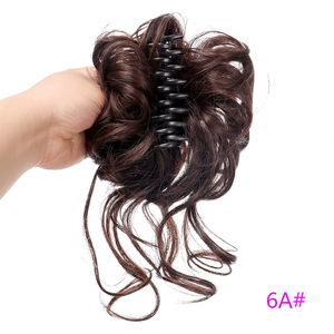 Chignon en cheveux synthétiques Chignon Messy Curly Hair Band Elastic Scrunchy Hairpieces Chignon Donut Updo Hair Pieces for Womens - Product Image 5